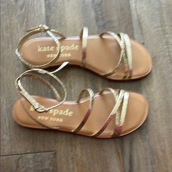 Kate Spade Gold Metallic Sandals - Picture 2 of 2
